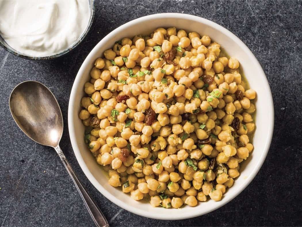 Braised Chickpeas with Saffron and Mint 1 Braised Chickpeas with Saffron and Mint (Recipe)